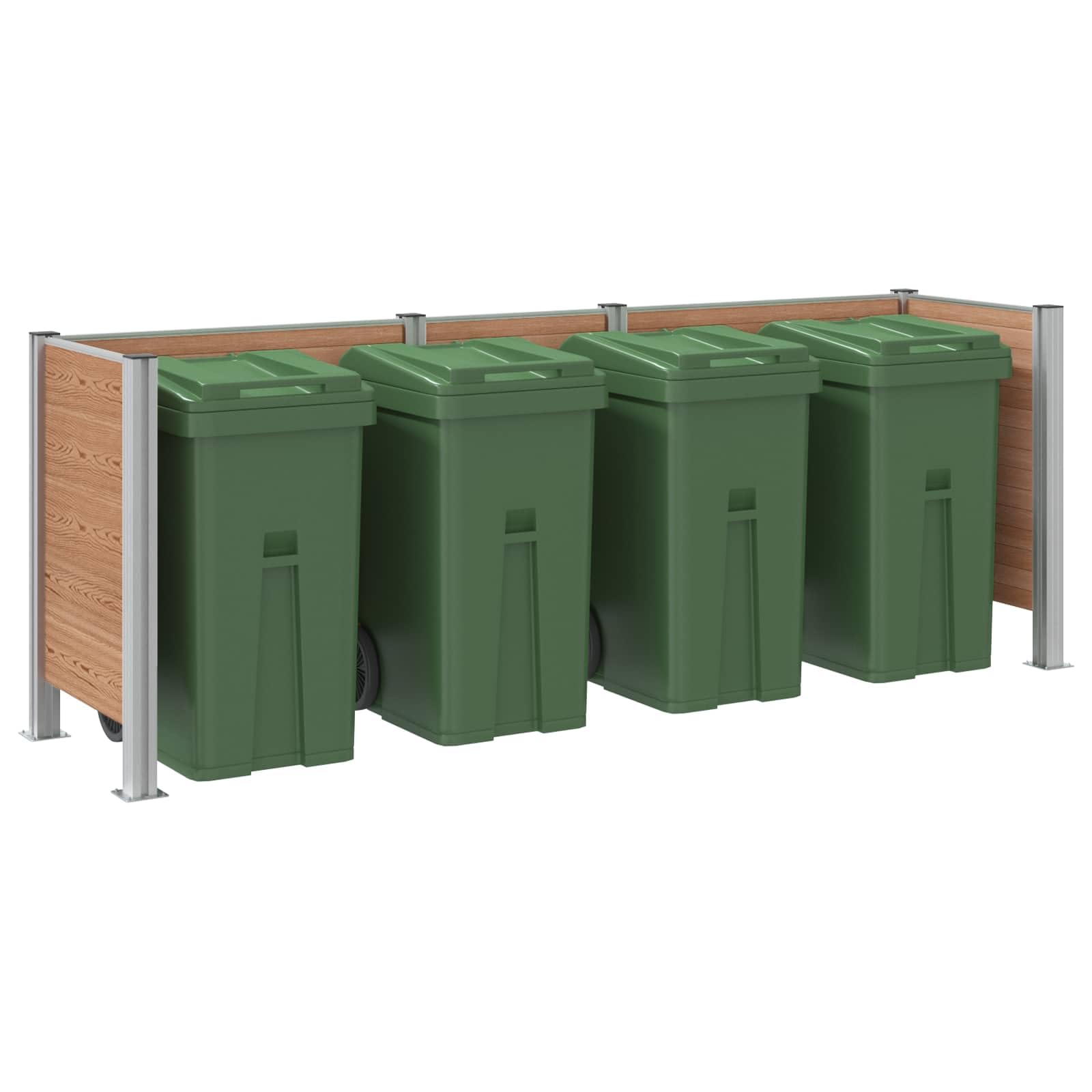 vidaXL Ogrodzenie na Kosz na Śmieci brązowy 315 x 85 x 115 cm