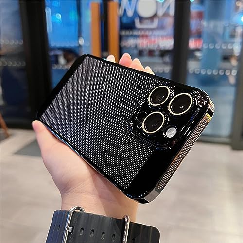 Étui de téléphone en maille ENILSA pour iPhone 14 Pro antichoc noir avec protection caméra