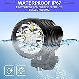 YnGia 2PCS Motorcycle Auxiliary Lights Front Spotlight with Wiring Harness and Yellow Lens, 60W Motorbike Light Motorcycle Led Fog Lights DRL 12V 24V for Scooters Car Truck Boat ATV SUV - Image 5