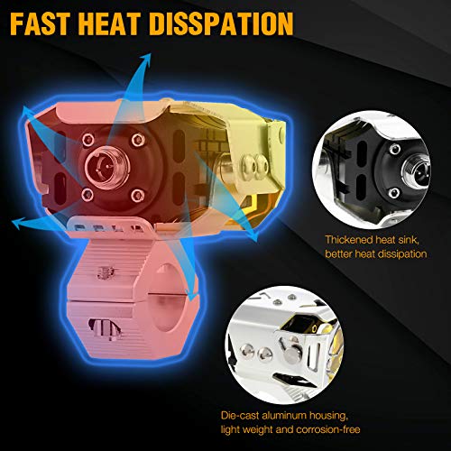 INNOGLOW Motorcycle Led Driving Lights Dual Color Fog Light Spot Lights Amber White 60W 3000LM 6000K with Wiring Harness Switch for Motorcycle Car ATV UTV SUV Truck Offroad Vehicles