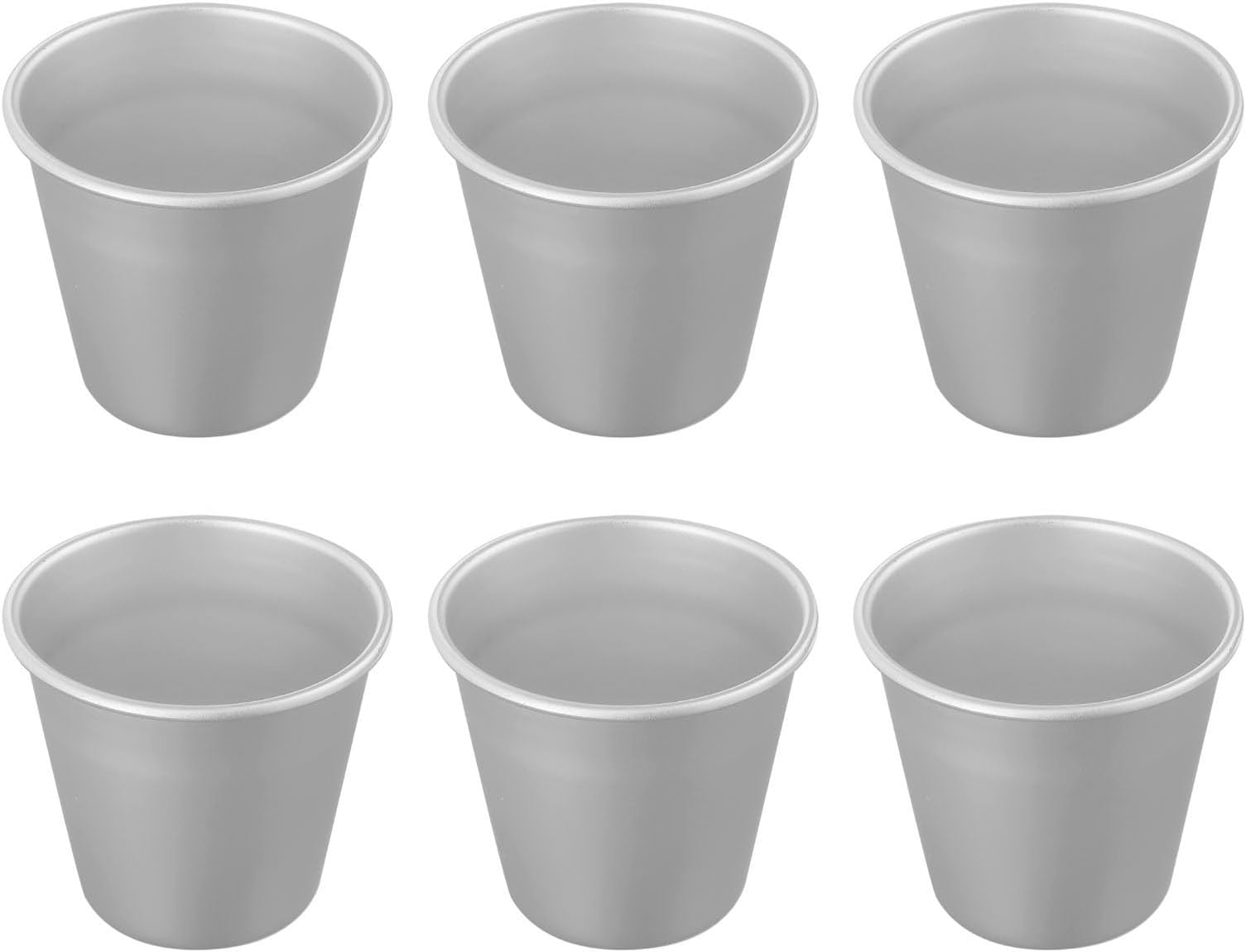 Small Aluminum Baking Cups Set of 6 for Puddings Desserts Tarts Cupcakes Muffins Jello Cheesecakes Brownies Quiche at Home