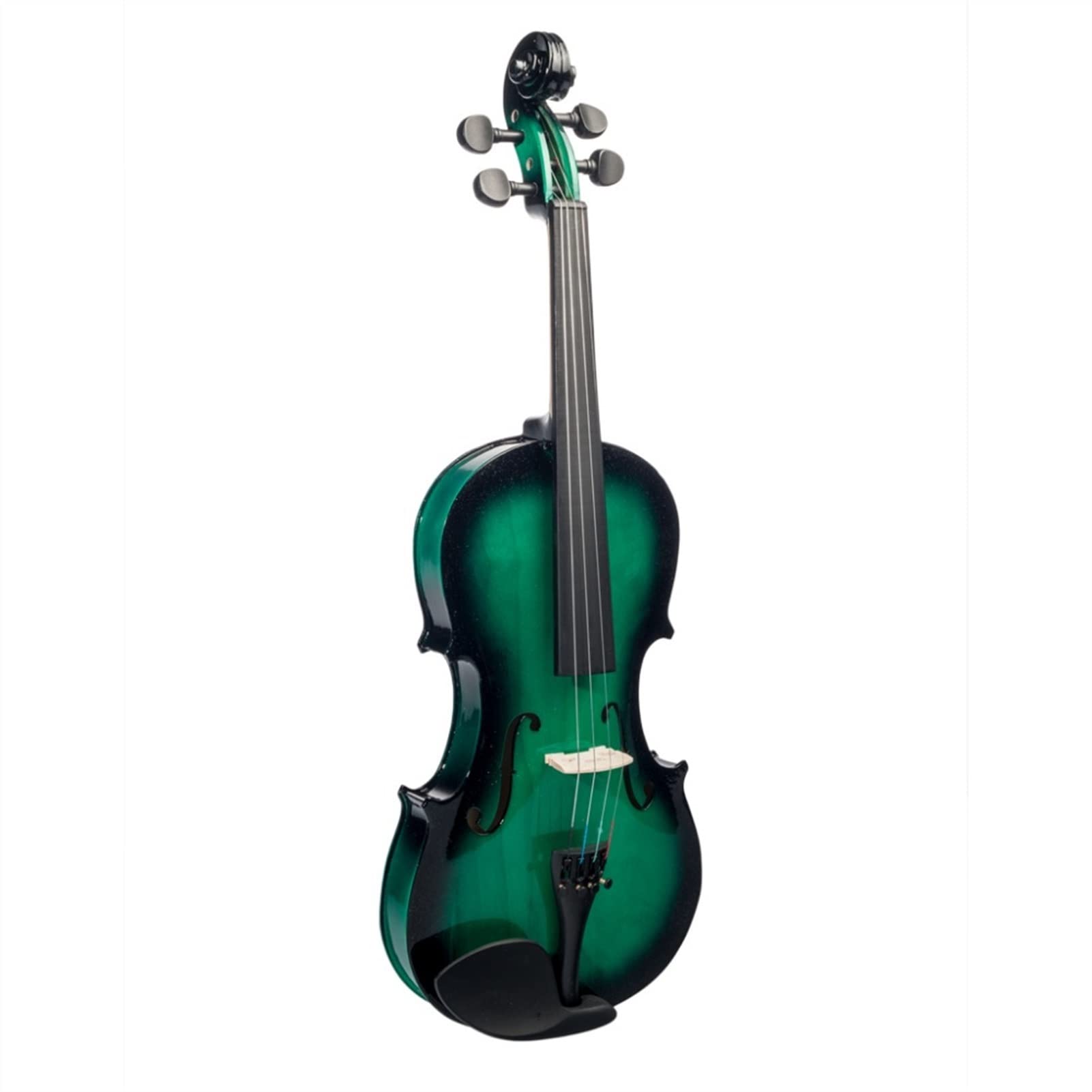 FLFL Violin Acoustic Violin ,3/4,1/4,1/2,1/8 Violin W/Case Bow for Students Beginners Green & Black (Color : 4/4)