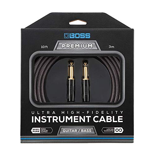 BOSS BIC-P10 Cable de instrumento con conectores rectos de 1/4 de pulgada, 10ft / 3m