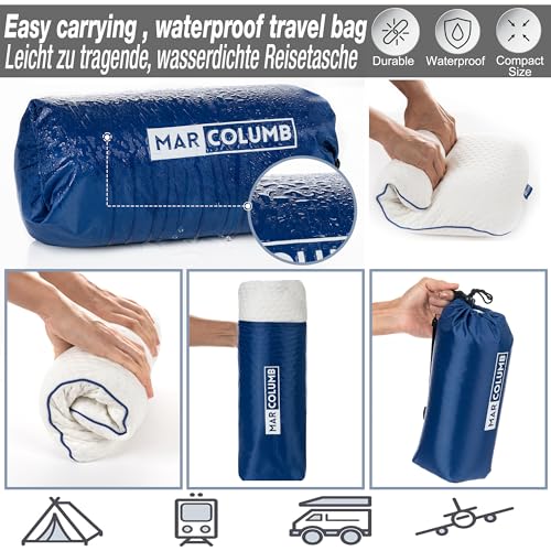 Marcolumb Travel & Camping Comfortable Memory Foam Pillow – Easy to Carry Portable Bag – Temperature Regulating Pillow Case - Perfect for Travelling - Image 5