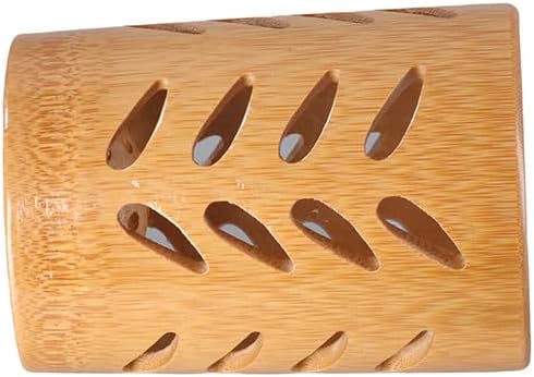 Miniatura 2 de Soporte para cepillos de dientes de bambú con base de drenaje, soporte de taza de baño de secado rápido, soporte de pasta de dientes de madera,