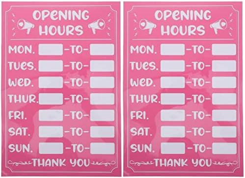 COHEALI 6pcs Bar Opening Hour Signs, Signboard Office Businesses Sunproof Style Bank, Bank and Color of Operation Stickers, Adhesive Mixed Shop Charts Signs X Pads Self-Adhesive Window