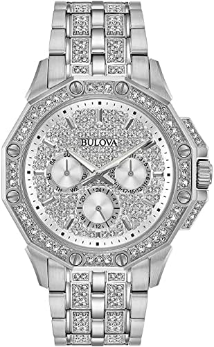 Bulova Men's Crystal Octava Chronograph Quartz Watch, Pave Crystal Dial