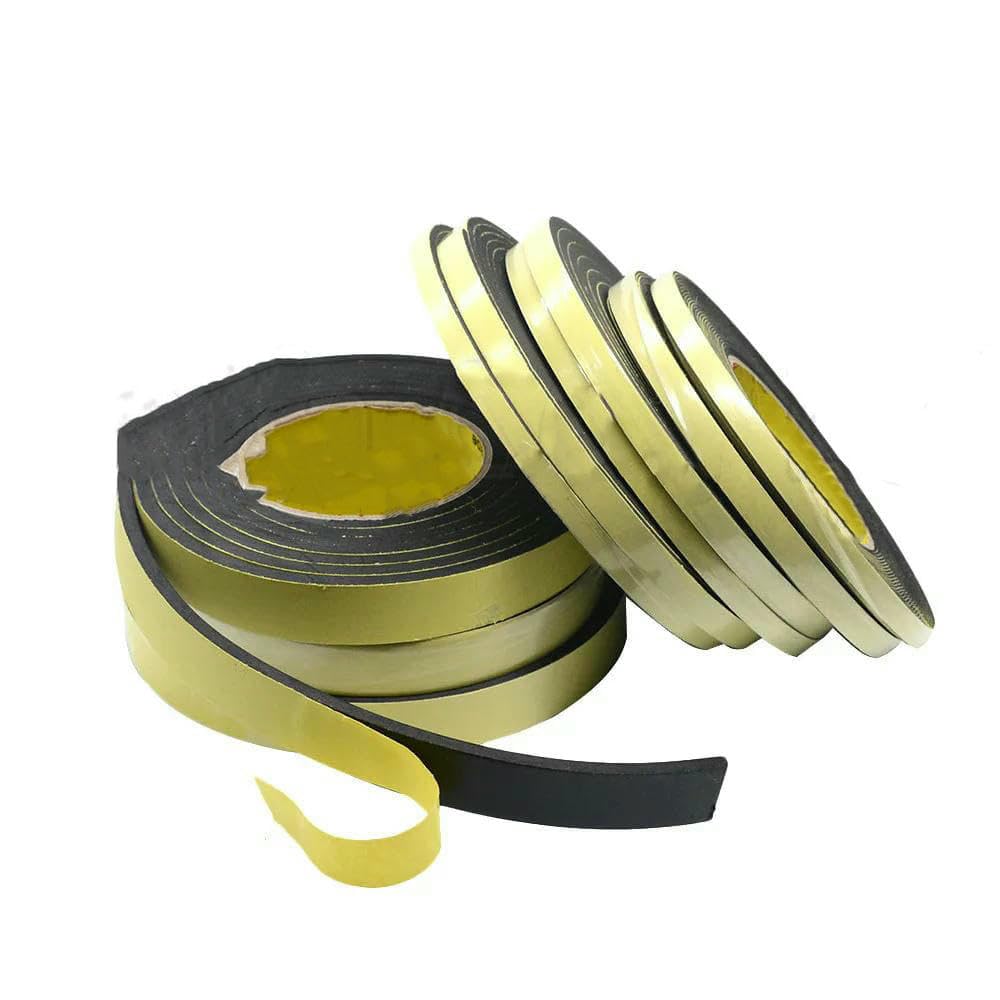 Bande adhésive simple face en mousse de caoutchouc éponge imperméable 5 m x 8 mm x 1 mm pour joint de porte fenêtre