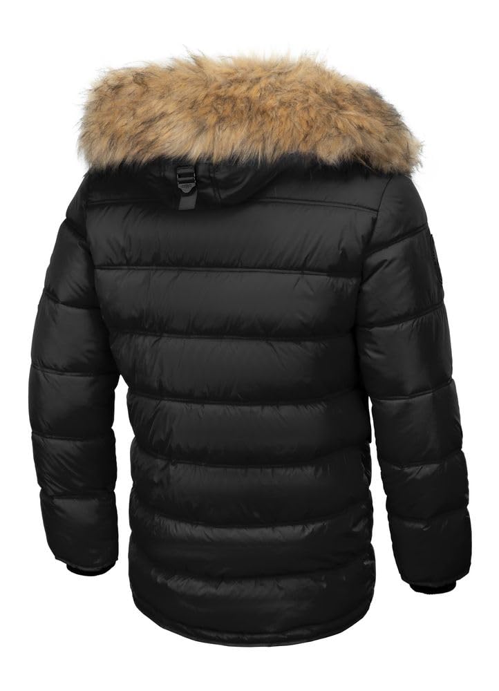 PITBULL - Winterjacke Herren mit Kapuze Kingston II, Jacke Herren mit Reißverschluss, Bequeme Seitliche Taschen, Wärmender Parka Perfekt für Winter
