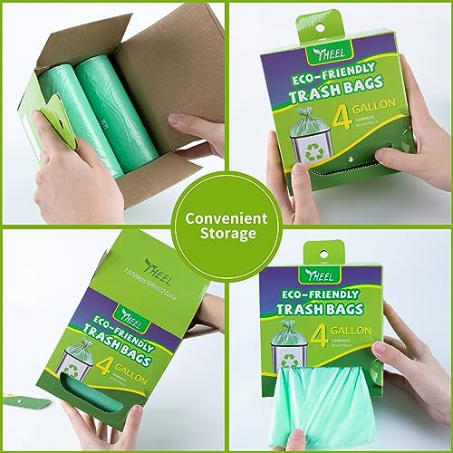 4-Gallon Small Trash Bags: Bathroom Small Garbage Bags Biodegradable Trash Bags For Bathroom Bedroom Office, Unscented Recyclable Mini Trash Liners (150 Counts) #TOP3