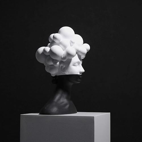 Miniatura 4 de SHUTING2020 Feng Chino Shui Estatua Escultura Personaje Decoración Abstracto Mujer Cara Arte Escultura Creativa Resina Meditación Humana Estatua