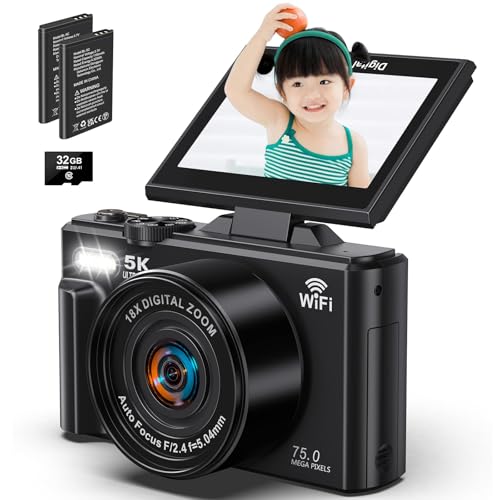 最新5Kカメラ 7200万画素 WiFi対応 デジカメ デジタルカメラ 5K 7200万画素 チ 16倍ズーム 高画質