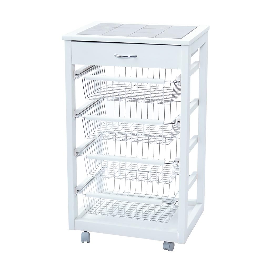 LIBEROSHOPPING.eu - LA TUA CASA IN UN CLICK Carrello Cucina Portafrutta con Cassetto Portaoggetti (Bianco)