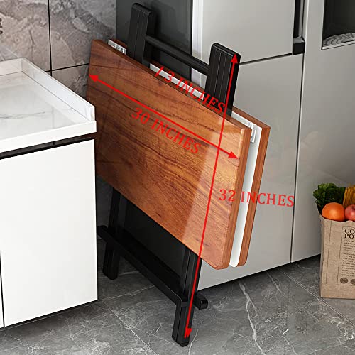 Rukulin Portable Foldable Dining Table Kitchen Table Space Saving Drop Leaf Dinner Table Motorhome Table (Brown) #TOP3