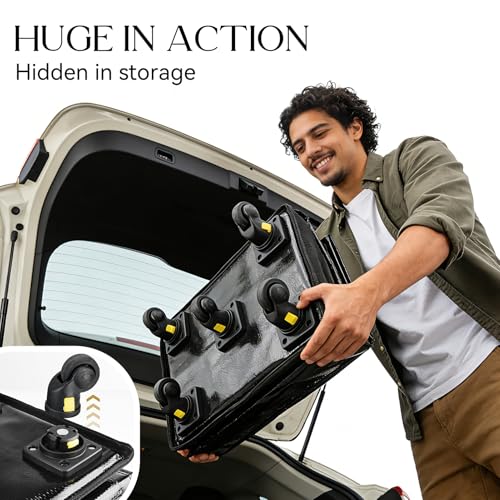 Image of PASMAN Reusable Foldable Rolling Grocery Bag on 5 Wheels,Large,Black