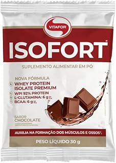 Kit 2X: Isofort Whey Protein Isolado Chocolate Vitafor 30g