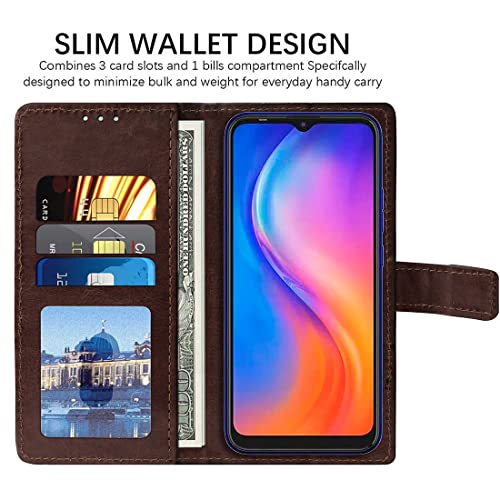 Image of Flip Cover Back Case for Tecno Spark Go (2020) | Premium Leather Finish | Inbuilt Pockets & Stand | Flip Cover Back Case for Tecno Spark Go (2020) (Coffee)