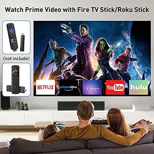 WiFi Bluetooth Projector, VILINICE Native 1080P HD Support 4K Video Projector with Screen, 9500 Lux 300" Display Outdoor Projector, Compatible with Laptop TV Stick Smartphone PS4