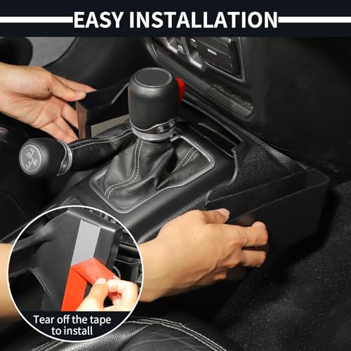 Image of JWWY Gear Shift Storage Box Compatible with 2018-2026+ Jeep Wrangler JL JLU & Gladiator JT 4xe Center Consoles & Organizers Trunk for Jeep Wrangler JL Interior Accessories Fluff Fiber