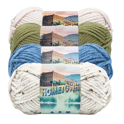 Image of Lion Brand Yarn, Hometown Super Bulky Yarn, Lakehouse Pack, 4 Skeins