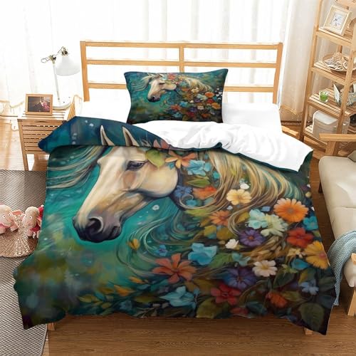 Housse de couette 135x200 avec fermeture éclair parure de lit animaux microfibre facile à laver