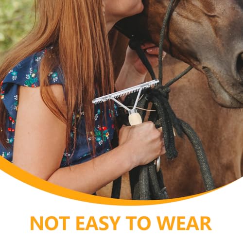 iplusmile Dematting Brush Rake Comb with Wood Handle Gentle Stainless Steel Pins Undercoat Brush for Horses, Dogs with Shedding Fur and Pet Grooming - Thumbnail 2