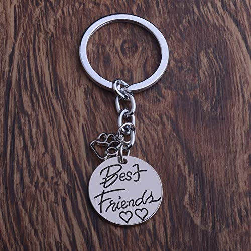 Preisvergleich Produktbild RUOXI Beste Freunde Hund Haustier Schlüsselbund Schlüsselbund Pfote Druck Schlüsselanhänger Haustier Liebhaber Geschenke Freundschaft Haustier