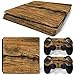 YWZQ Adesivo in PVC in PVC in Legno per PS4 Slim Console e Controller Adesivi per PS4 Slim Pelle Protective Pellicola Protettiva,C
