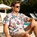 Kosgraiy Patriotic 4th of July Shirts,Funny Bigfoot Hawaiian Shirt for Men,Sasquatch 4th of July Shirt,Independence Day American Hawaiian Button Up Shirts,Sasquatch White,2XL