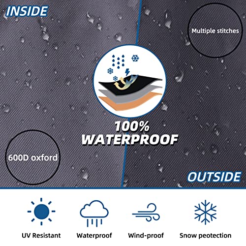 Jestop Generator Cover Waterproof 32“L×24”W×24"H, Heavy Duty Snow/Uv/Wind Proof 600D Oxford Universal Outdoor Protector Cover While Running, For Most Portable Generators Covers 5000-10000 Watt, Black #TOP1