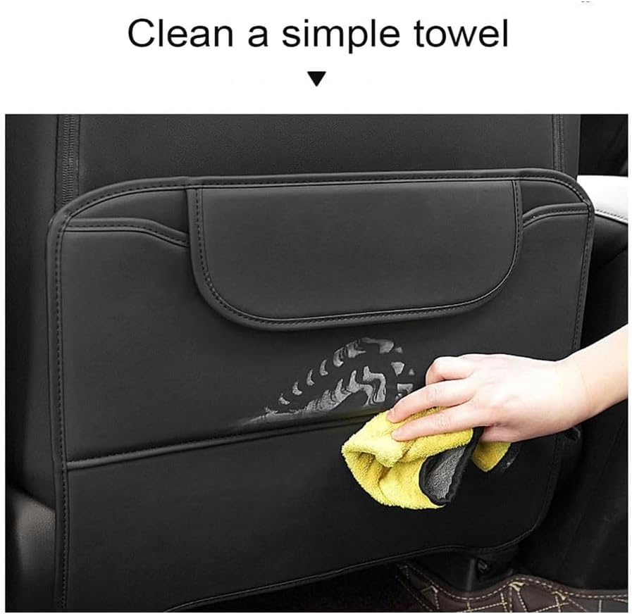 Anti Kick Pad per Sedile Posteriore Auto per Buick Excelle, 2 Pezzi Auto in Impermeabile Pelle Protezione Schienale Accessori Interni,B/Black