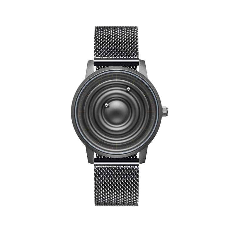 ftk Men's Magnetic Quartz Watch with 40mm Dial and Stainless Steel Mesh Strap-picture-3