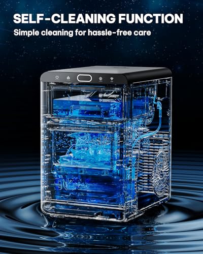 Image of Silonn Nugget Ice Maker Countertop with WiFi Function - 44lbs /24h Crushed Ice Machine, Front Pull-Out Water Tank & Removable Basket, Stainless Steel Finish for Home Kitchen