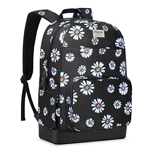 Mosiso 15.6-16 Inch 20L Laptop Backpack For Women, Polyester Anti-Theft Stylish Casual Daypack Computer Bag With Luggage Strap & Usb Charging Port, Camomile Travel Business Backpack, Black #TOP5