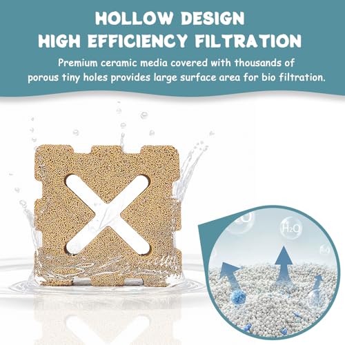 Image of SHIGATSU 15 Pack Aquarium Ceramic Bio Filter Media for Fish Tank | Aquarium Filter Media for Saltwater and Freshwater
