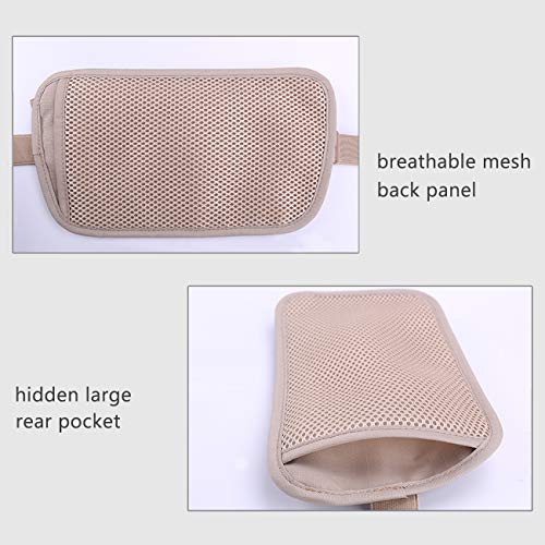 Travel Money Belt For Men Women, Rfid Blocking Waist Wallet Hidden Antitheft Passport Holder Concealed Under Clothes Stash Pouch, Bonus 2 Credit Card Sleeves, Beige #TOP4
