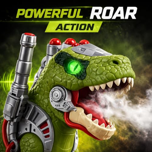 Image of Dinosaur Ride On Push Car for Little Kids, Battery Operated Push & Ride Electric Foot-to-Floor Sliding Rideable Toy Scooter with Music, Light & Smoke for Toddlers (Green)