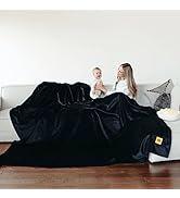 Big Blanket Co Original Stretch Black | 10 x 10 Extra Large Blanket | 100 Square Feet | Soft, G...