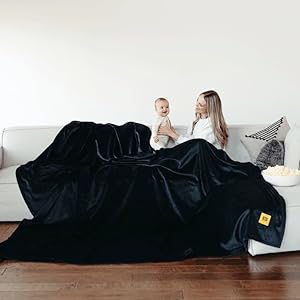 Big Blanket Co® Original Stretch™ Black | 10 x 10 Extra Large Blanket | 100 Square Feet | Soft, Giant Blanket That Fits The Whole Family | The Best, Biggest Blanket of 2024