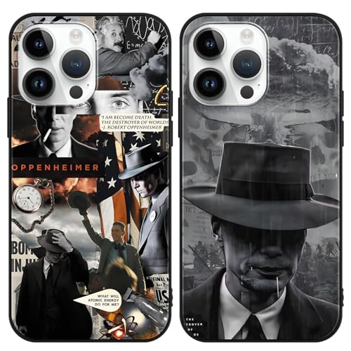 Yimctoie 2 Confezioni Cover per Apple iPhone 16e 6.1', Cool Oppenheimer Character Motivo Custodia Morbido TPU Silicone Anti Graffio Antiurto Nero Protezione Case, Cloud
