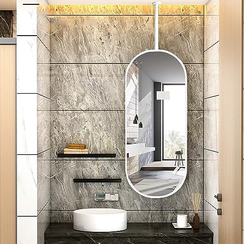 Miroir de salle de bain ovale blanc pour agrandir les petites pièces