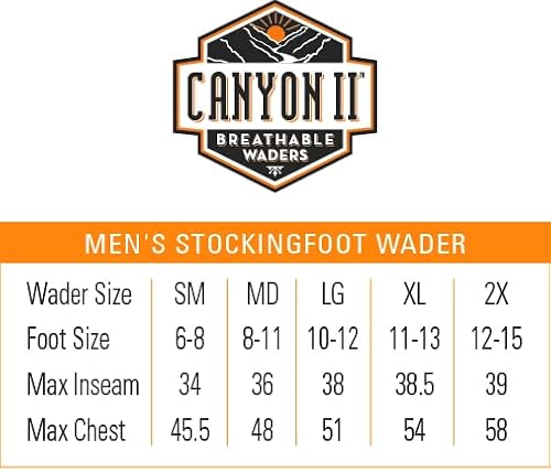 FROGG TOGGS Mens Canyon II Breathable Stockingfoot Chest Wader, Gray, Medium US