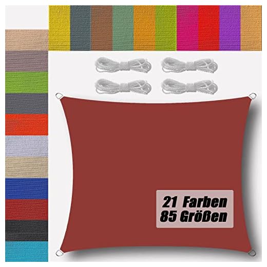 toldo Vela 2x2.5m Rectangular Exterior Impermeable protección UV HDPE Transpirable toldo 3x3 Vela para Solar Exterior terraza Jardin Patio jardín Rojo Intenso