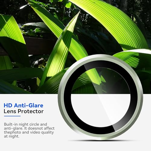 Image of Skinomi Camera Lens Protector Compatible with Samsung Galaxy S24 5G [Anti-Scratch] Premium Tempered Glass Film Aluminum Alloy Lens Ring Cover- Lime Green