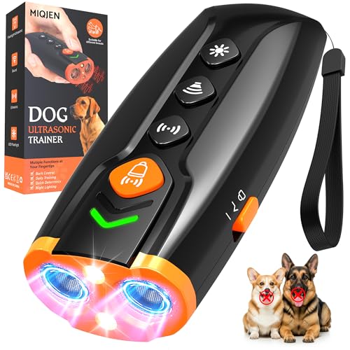 Dog Bark Deterrent Devices, Rechargeable Anti Barking Device for Dogs, 7 Mode Bark Deterrent Device, Safe Ultrasonic Dog Bark Deterrent for Dogs, Up to 28 Ft Range Dog Barking Silencer, Easy to Carry