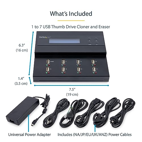 image for StarTech.com Standalone 1 to 7 USB Flash Drive Duplicator/Cloner/Erase