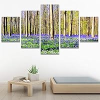 SIGNWIN 5 Panel Canvas Wall Art Modern Art Multicolor Nature Photography Relax/Calm Romantics Waterfall for Home Decorations Ready to Hang - 60