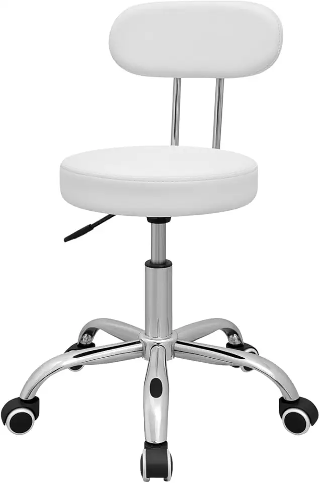 Cadeira Mocho Pop Conthey Branco com Rodízios e Regulagem de Altura