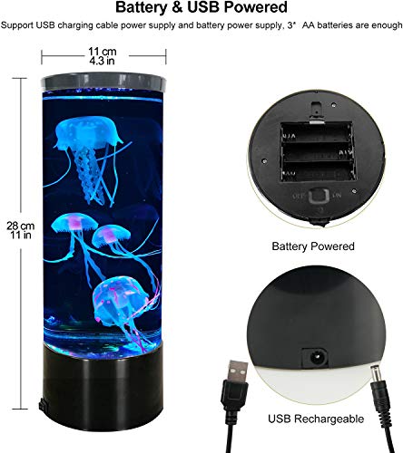 Jellyfish Lava Lamp Multi-Color Changing Aquarium Night Light With 5 Glowing Jellyfish Electric Tank Mood Light Home Office Room Desk Decor Lamp Gift For Kids Men Women For Christmas Birthday #TOP2