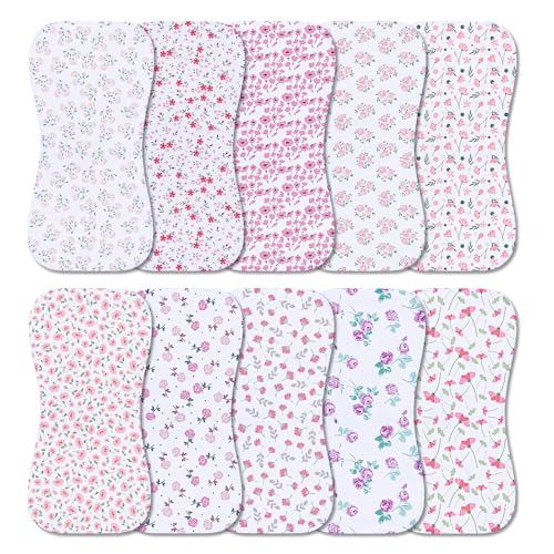 Image of Benoxine 10-Pack Burp Cloths for Baby Boys and Girls - Organic Baby Burp Cloth,Baby Washcloths, Burp Rags, Large Neutral Burp Clothes for Newborn